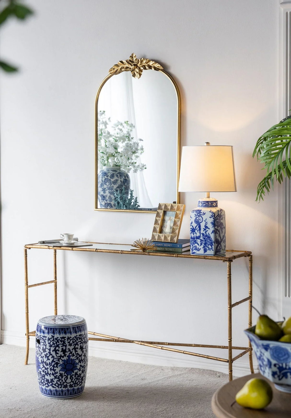 Arched Wall Mirror With Metal Frame, Wall Mirror For Living Room - Furniture Home Direct