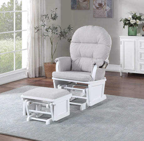 Madison - Glider & Ottoman - White Base - Furniture Home Direct