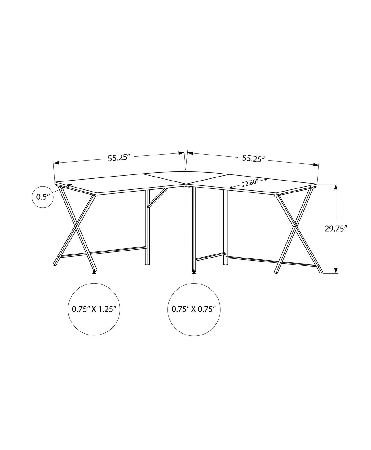Computer Desk, Home Office, Corner, L Shape, Laptop, Contemporary / Modern - Furniture Home Direct
