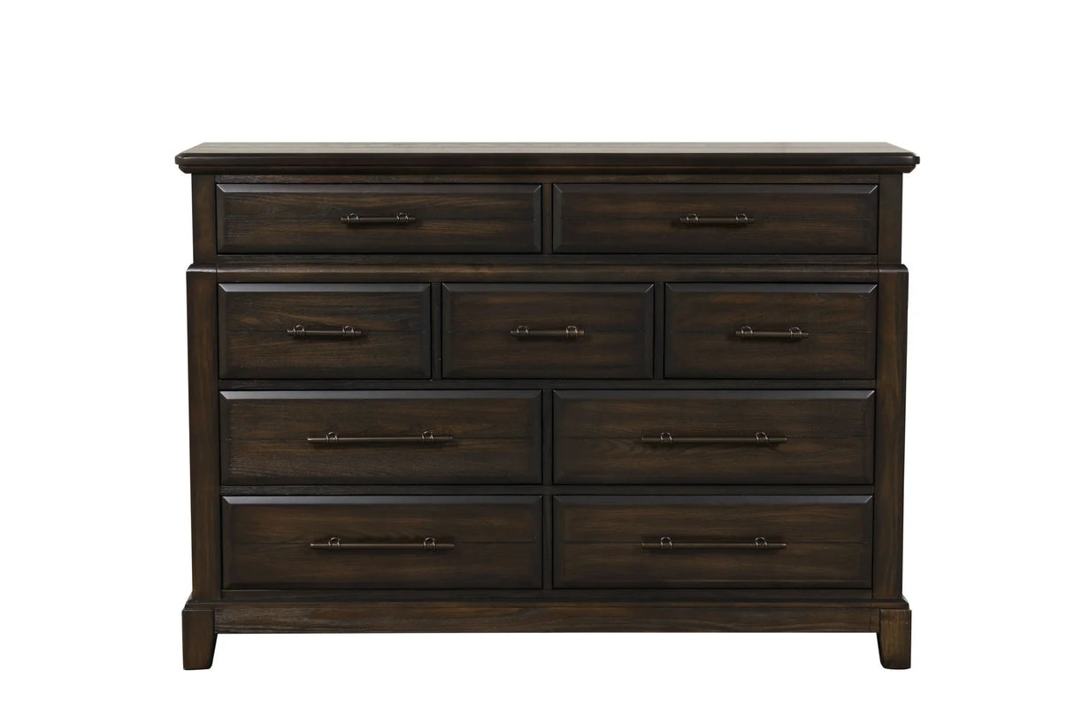 9 Drawer Dresser - Mahogany - Furniture Home Direct