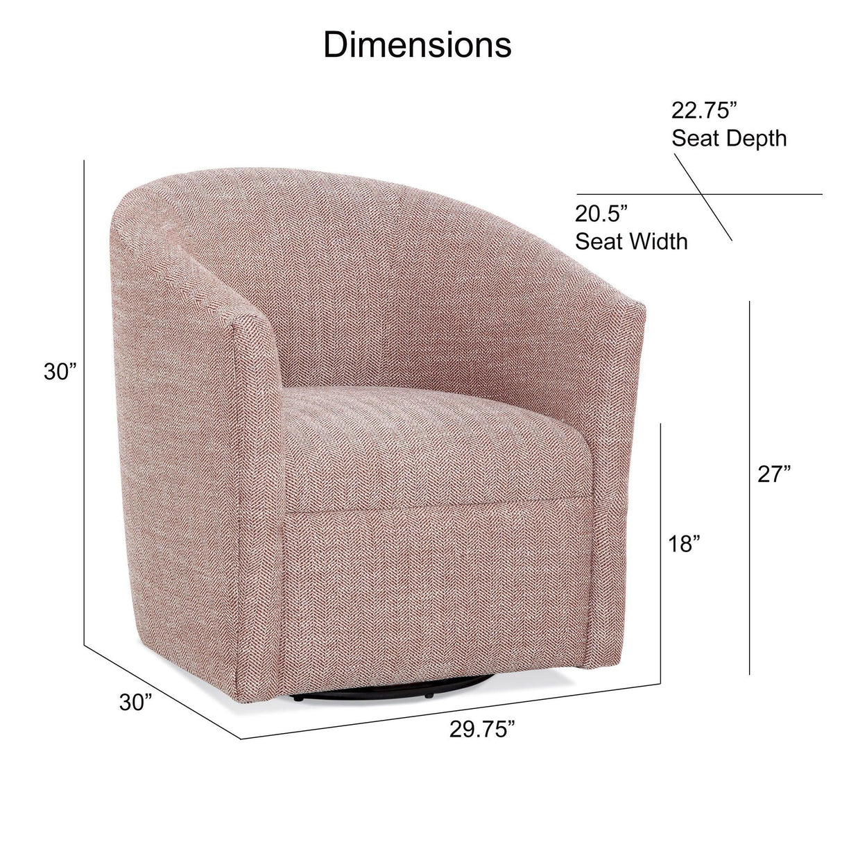 Lainey - Swivel Barrel Chair With 360 Degree Rotation - Furniture Home Direct