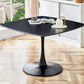Table Mid-Century Dining Table For 4-6 People With Round MDF Table Top, Pedestal Dining Table, End Table Leisure Coffee Table - Furniture Home Direct