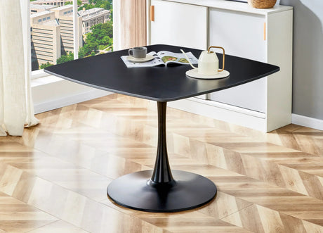 Table Mid-Century Dining Table For 4-6 People With Round MDF Table Top, Pedestal Dining Table, End Table Leisure Coffee Table - Furniture Home Direct