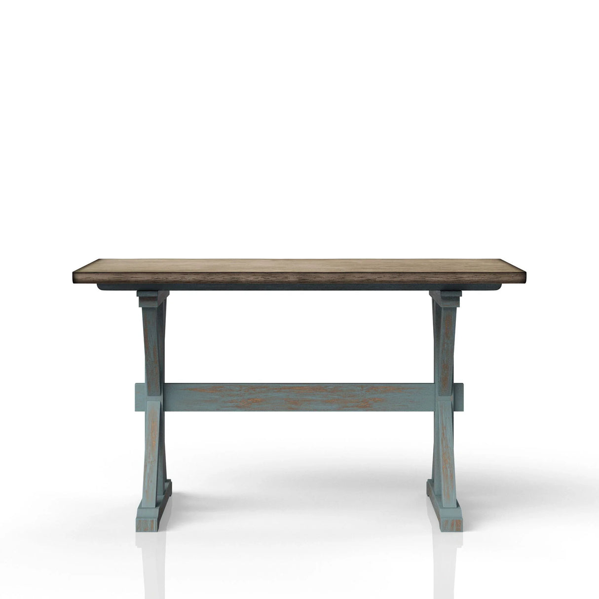 X Based Counter Height Casual Dining Table - Aqua Blue - Furniture Home Direct