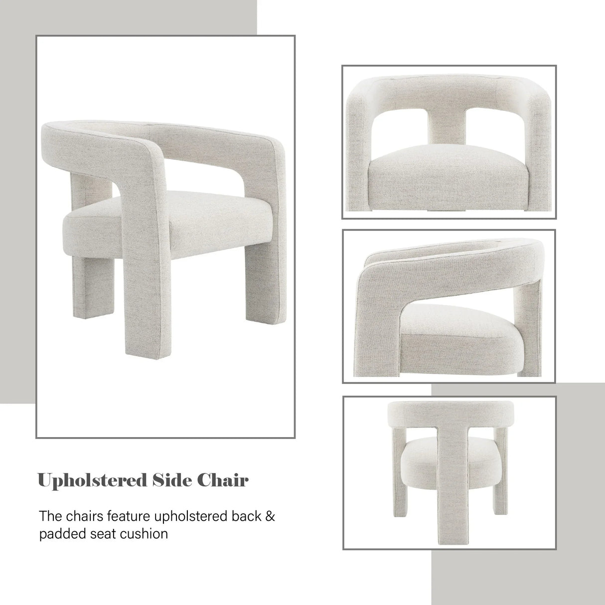 Lomas - Boucle Side Chair (Set of 2) - Beige - Furniture Home Direct