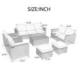 4 Piece Rattan Outdoor Patio Set - Blue - Furniture Home Direct