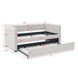 Inspired Upholstered Daybed With Trundle, Button Tufted - Furniture Home Direct