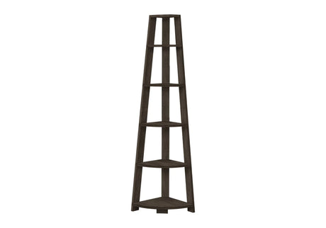 Bookshelf, Bookcase, Etagere, Corner, 5 Tier, For Office, Contemporary & Modern - Oak - Furniture Home Direct