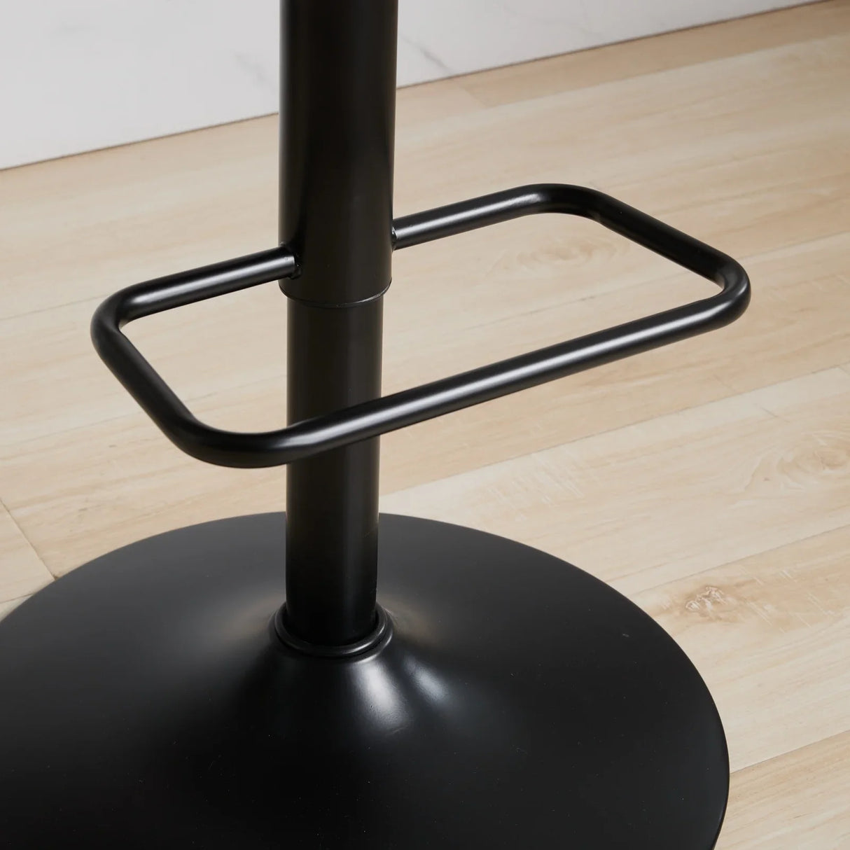 Counter Stool Adjustable PU Leather Upholstered Black - Furniture Home Direct