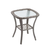 3 Piece Conversation Set With Glass Coffee Table - Navy Blue - Furniture Home Direct