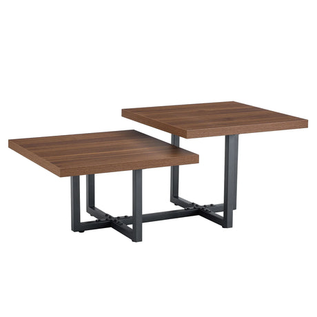 Perfectly Integrating Modern And Scandinavian Styles Double Deck Coffee Table - Walnut - Furniture Home Direct