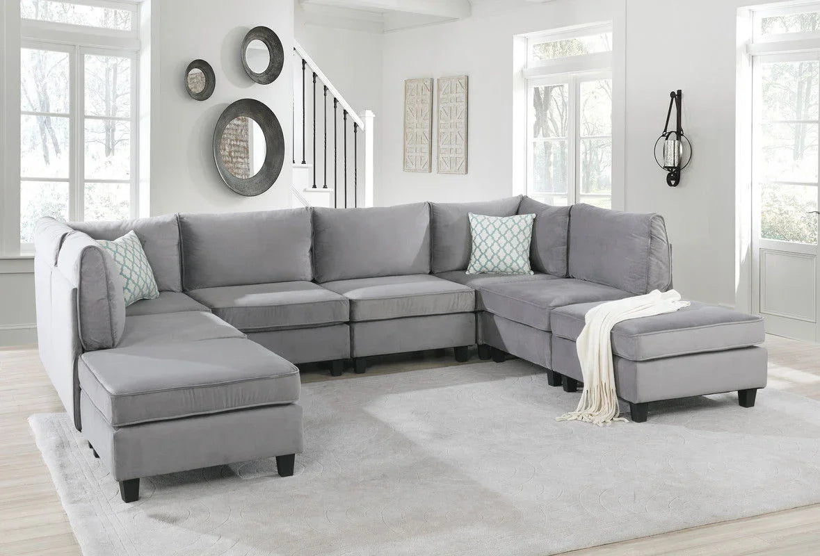 Simona - Velvet Modular Sectional Sofa - Furniture Home Direct