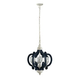 Wood Chandelier 6 Light Farmhouse Pendant Lighting Wood Hanging Light Fixture For Kitchen Living Dining Room, Bulb Not Included - Cream - Furniture Home Direct