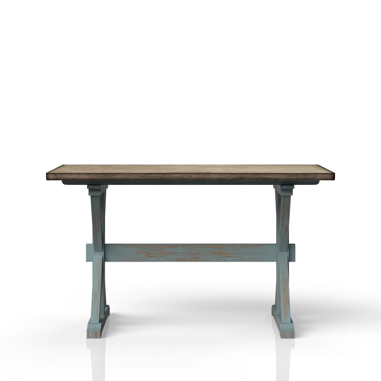 X Based Counter Height Casual Dining Table - Aqua Blue - Furniture Home Direct