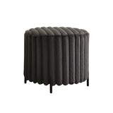 Wide Upholstered Round Pouf Ottoman Foot Rest - Furniture Home Direct