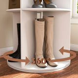 Free Standing 360° Revolving Shoe Organizer for 24 Pairs of Shoes (6-Tier White) - Furniture Home Direct