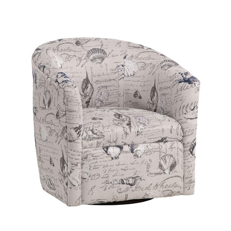 Boardwalk - Swivel Accent Chair Polyester Fabric - Gray - Furniture Home Direct