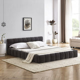 Modern Platform Bed Frame With Thick Chenille Fabric - Furniture Home Direct