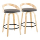 Grotto - Mid-Century Modern Fixed Height Counter Stool Swivel &h Round Footrest - Furniture Home Direct
