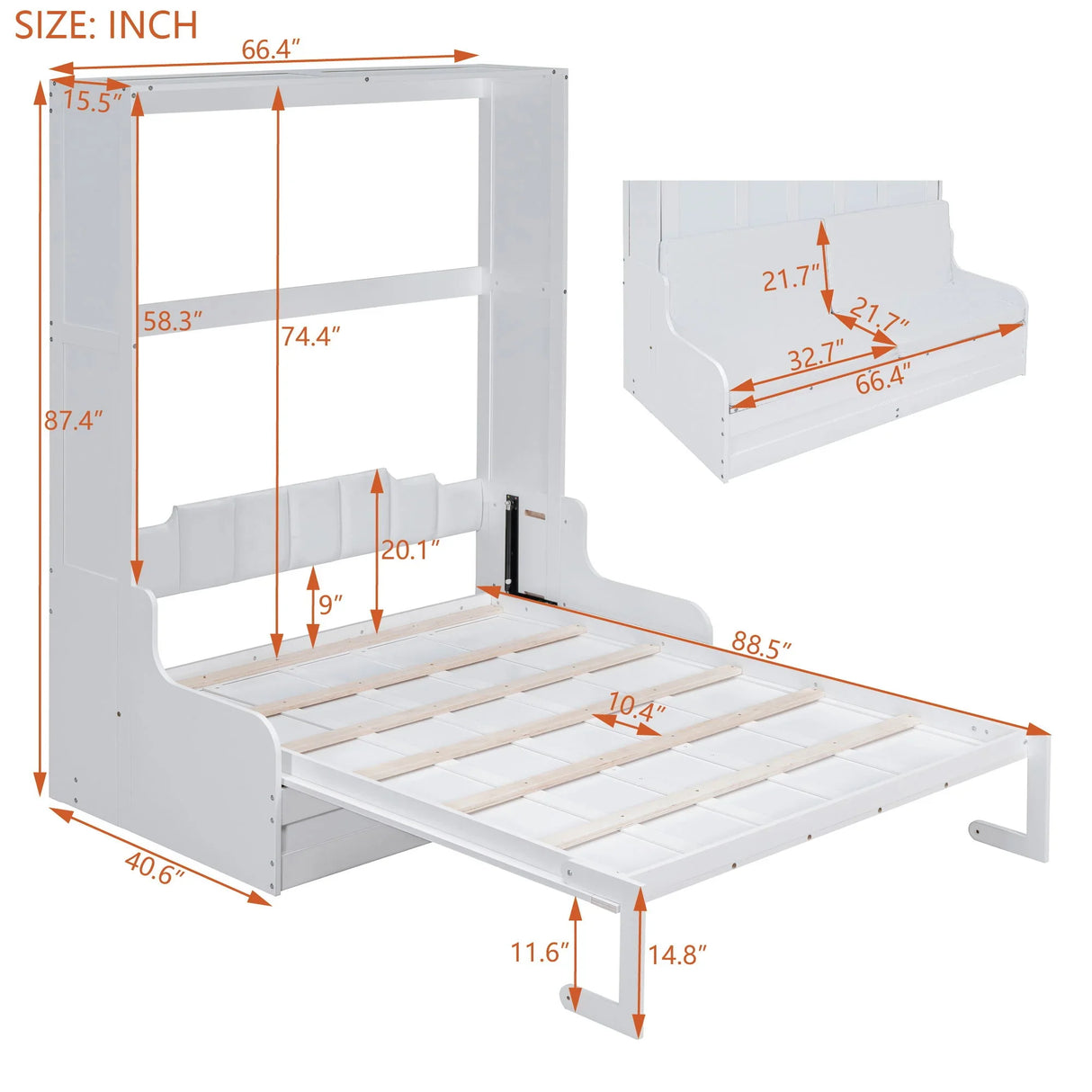 Murphy Wall Bed With Cushion, Space Saving Design, And Construction - Furniture Home Direct