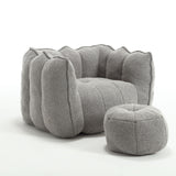 Soft Chenille Bean Bag Chair With High Resilient Foam - Furniture Home Direct