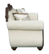 Pierce - Sofa With 5 Pillows - Beige / Cherry - Furniture Home Direct