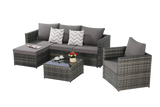 4 Piece Outdoor Sectional Set with Coffee Table - Furniture Home Direct