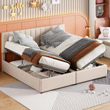 Upholstered Platform Bed With A Hydraulic Storage System - Furniture Home Direct