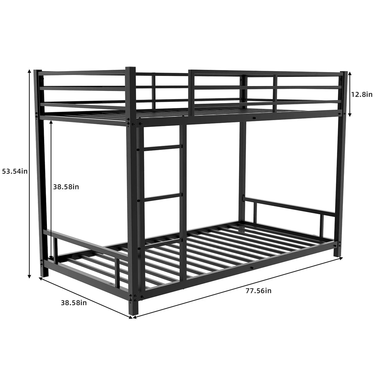Bunk Bed With Noise Reduction And Safety Guardrail - Furniture Home Direct