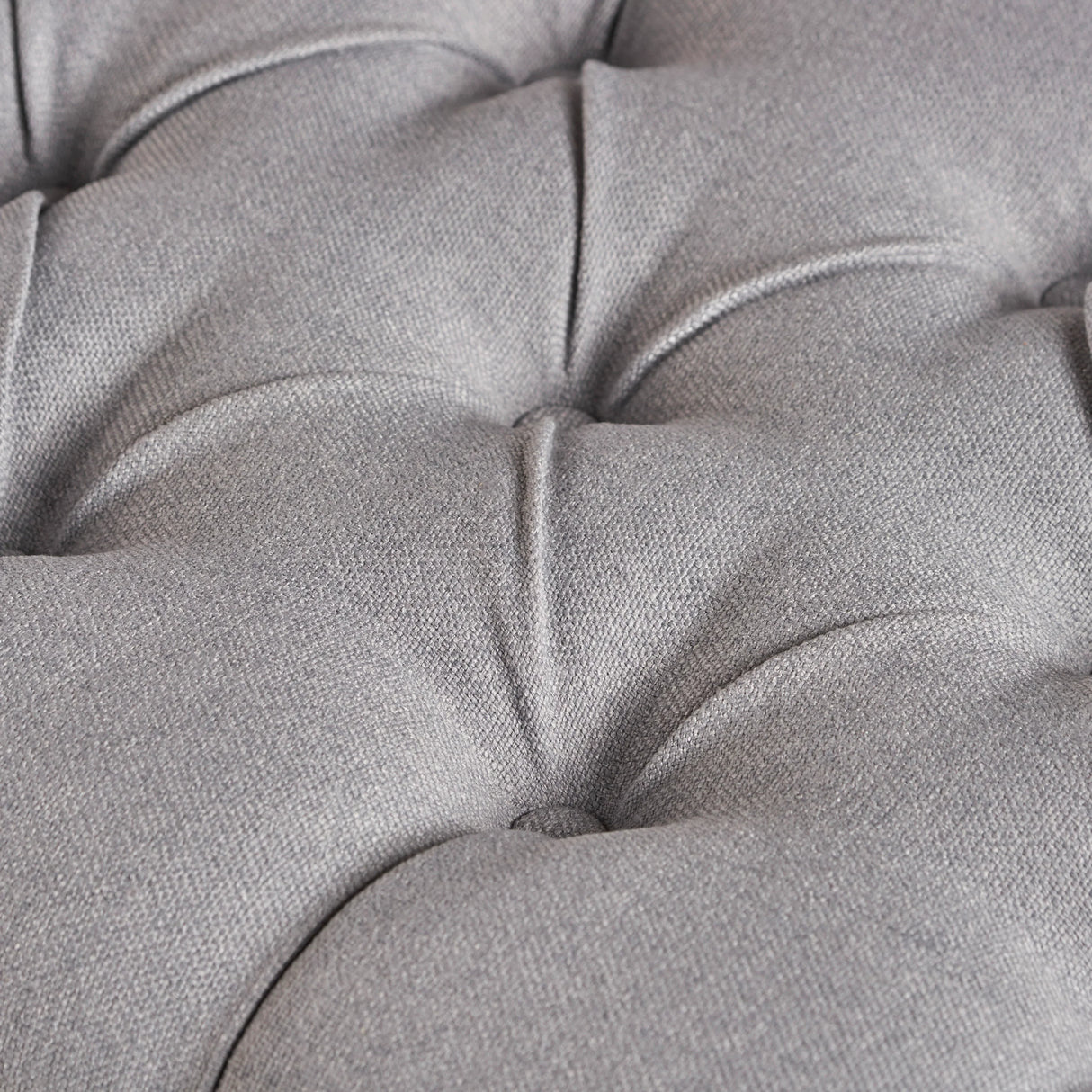 Bench Tufted Cushion with Arched Black Legs Light Grey - Furniture Home Direct