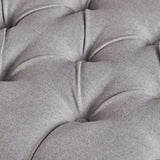 Bench Tufted Cushion with Arched Black Legs Light Grey - Furniture Home Direct