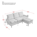 Modern Sectional Technical Leather L-Shaped Sofa Couch With Reversible Chaise Lounge - Furniture Home Direct
