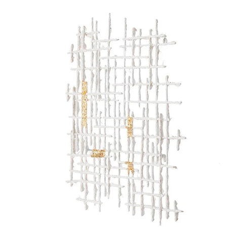 Iron Wall Decor - White / Gold - Furniture Home Direct
