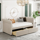 Upholstered Daybed, Wood Slat Support - Furniture Home Direct
