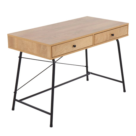 Casper - Industrial Desk - Black / Brown - Furniture Home Direct