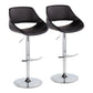 Fabrico - Contemporary Adjustable Bar Stool With Rounded T Footrest (Set of 2) - Furniture Home Direct