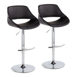 Fabrico - Contemporary Adjustable Bar Stool With Rounded T Footrest (Set of 2) - Furniture Home Direct