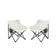 2 Pieces Outdoor Camping Chairs Folding / Portable, Comfortable Seating, Durable Steel Fram - Furniture Home Direct