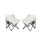 2 Pieces Outdoor Camping Chairs Folding / Portable, Comfortable Seating, Durable Steel Fram - Furniture Home Direct