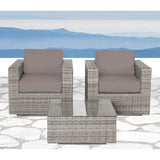 Wicker Seating Group Set With Table And Cushions - Furniture Home Direct