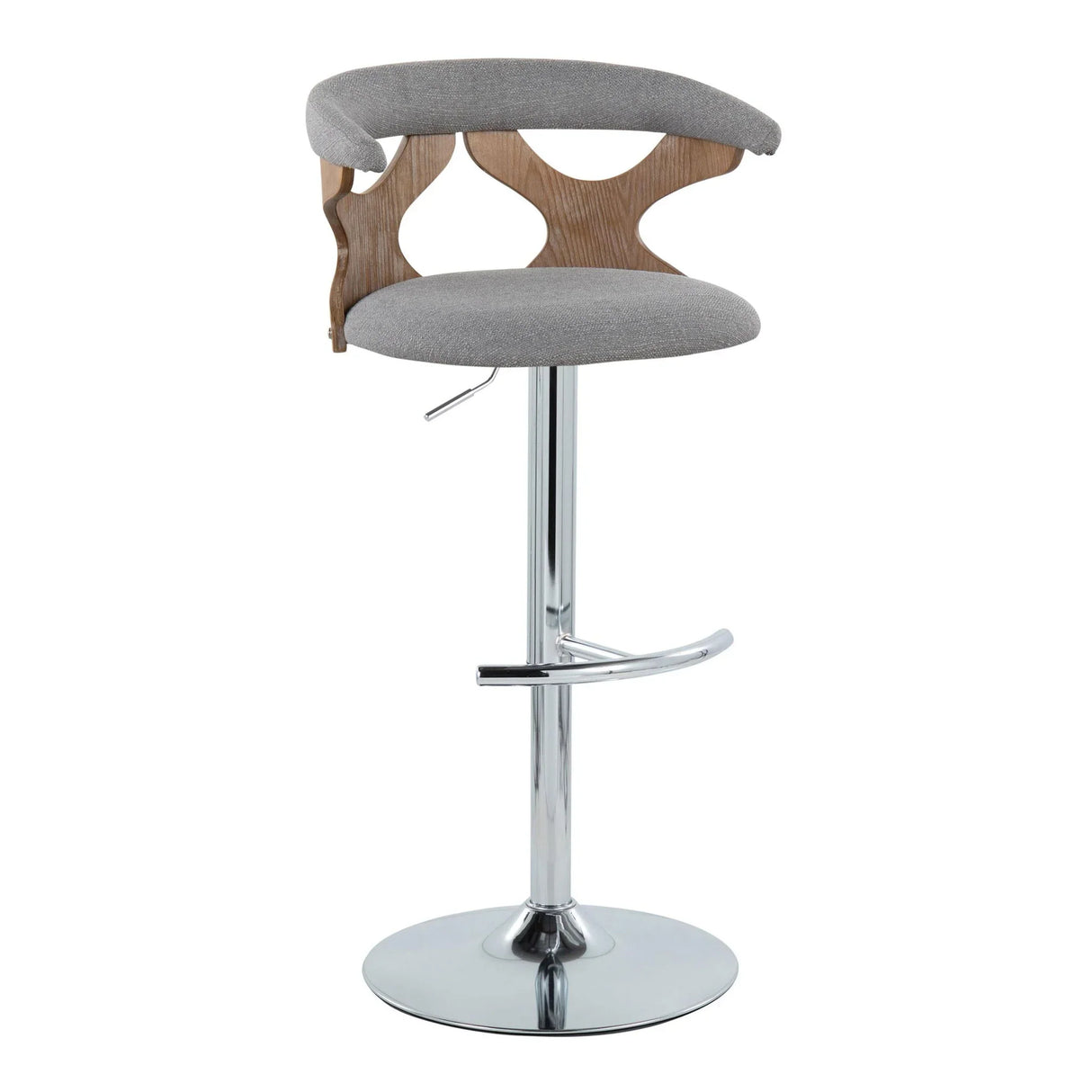 Gardenia - Contemporary Adjustable Barstool With Swivel / Rounded T Footrest (Set of 2) - Furniture Home Direct