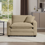 Modern Classic Corduroy Fabric Single Chair Deep Seat Sofa With Pillow - Furniture Home Direct