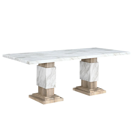 Stacey - Dining Table With Pedestal Base - Beige - Furniture Home Direct