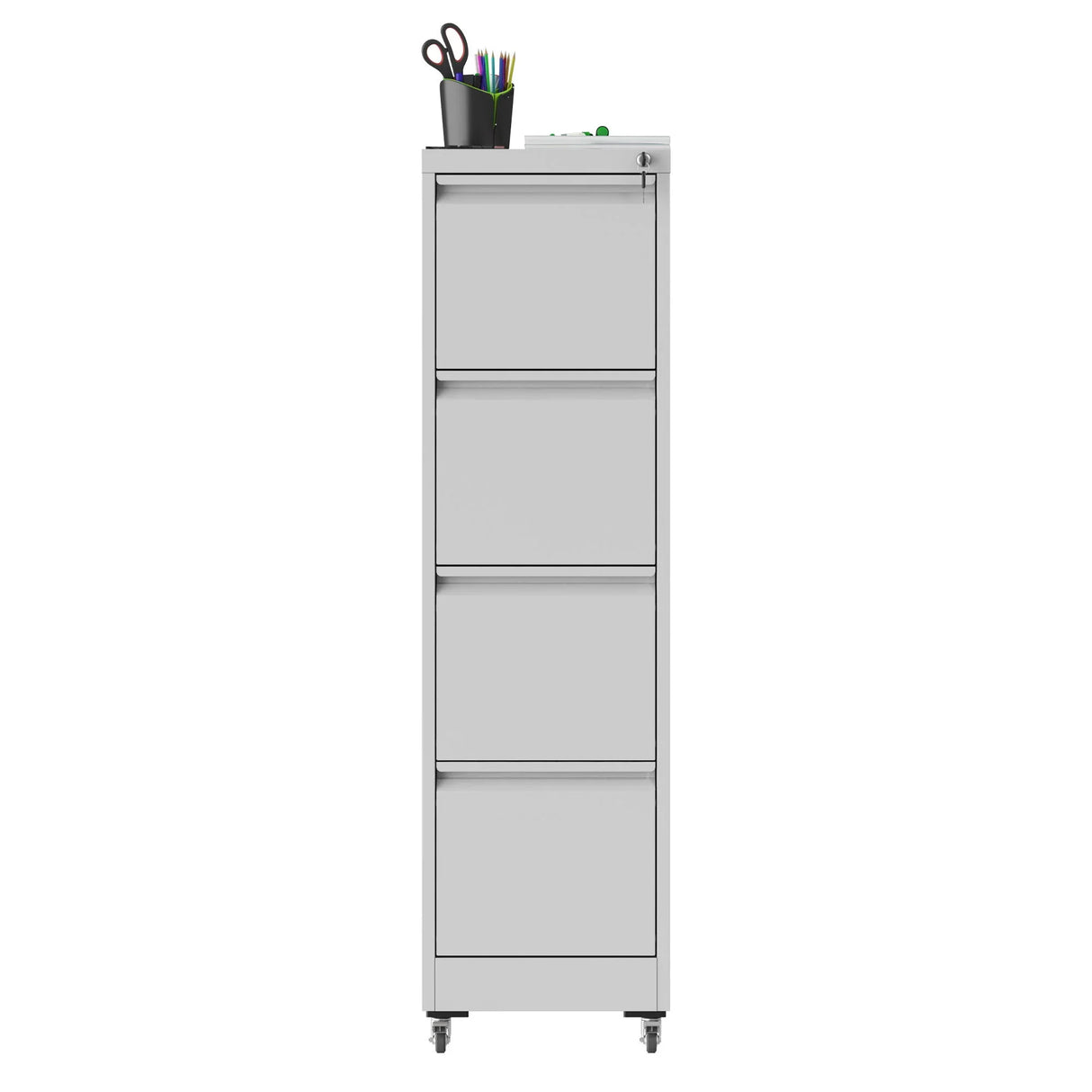 Drawer Metal Locking Vertical File Cabinet With Wheels Heavy Duty Lockable Storage - Furniture Home Direct