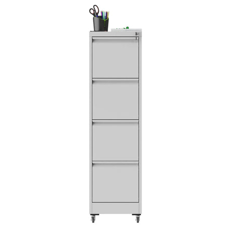 Drawer Metal Locking Vertical File Cabinet With Wheels Heavy Duty Lockable Storage - Furniture Home Direct