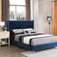 Upholstered Nailhead Trim Chic Bed - Furniture Home Direct