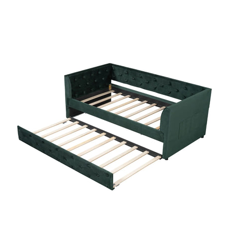 Upholstered Tufted Daybed With Trundle - Furniture Home Direct