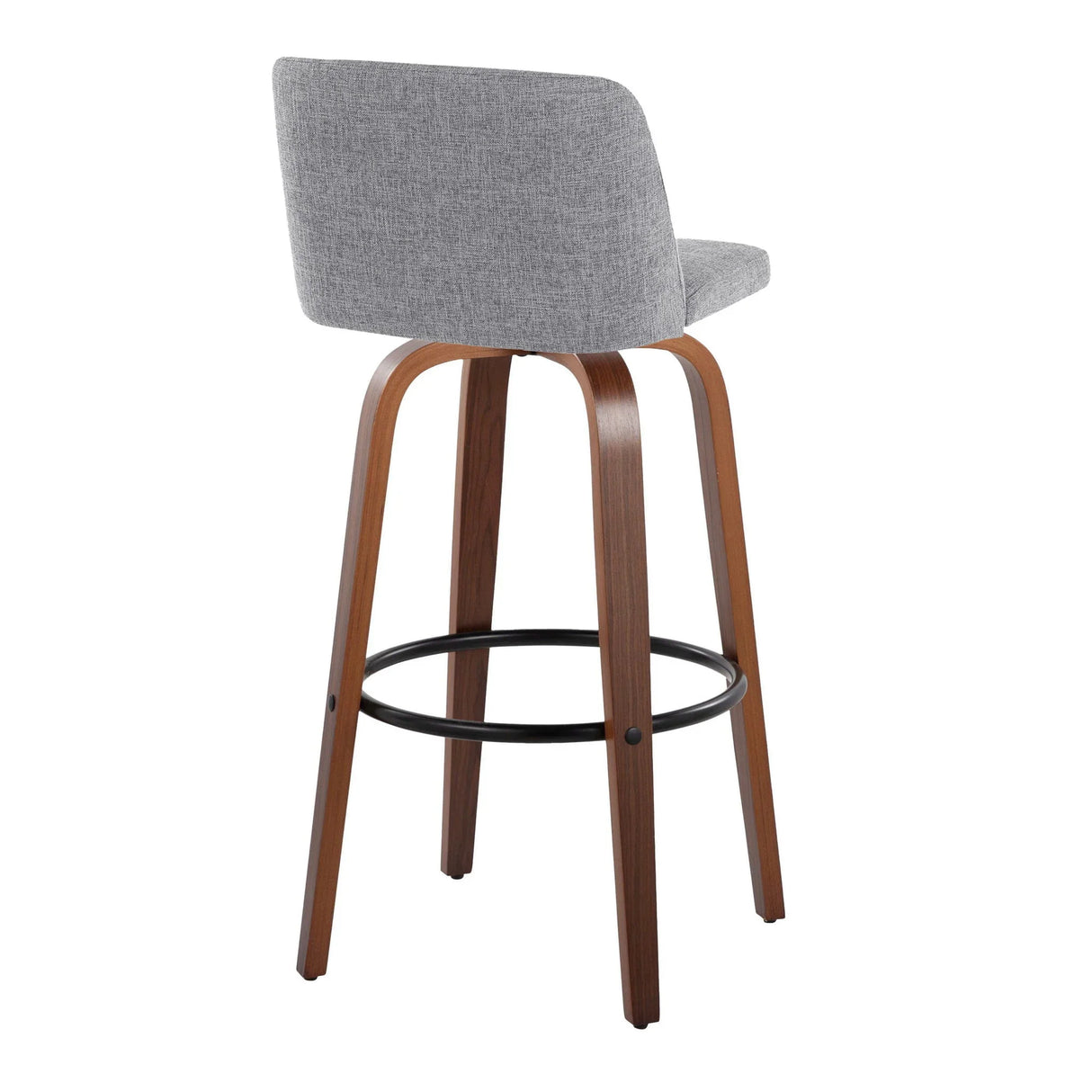 Toriano - Mid Century Modern Fixed Height Barstool Swivel And Round Footrest (Set of 2) - Furniture Home Direct