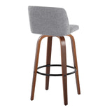 Toriano - Mid Century Modern Fixed Height Barstool Swivel And Round Footrest (Set of 2) - Furniture Home Direct