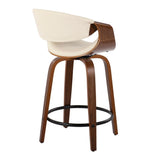 Symphony - Mid Century Modern Fixed Height Counter Stool With Swivel With Round Footrest (Set of 2) - Furniture Home Direct